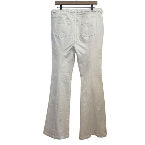 Cinq à Sept Ferna Braided High-Rise Stretch Flared Jeans Size L - Picture 5 of 12